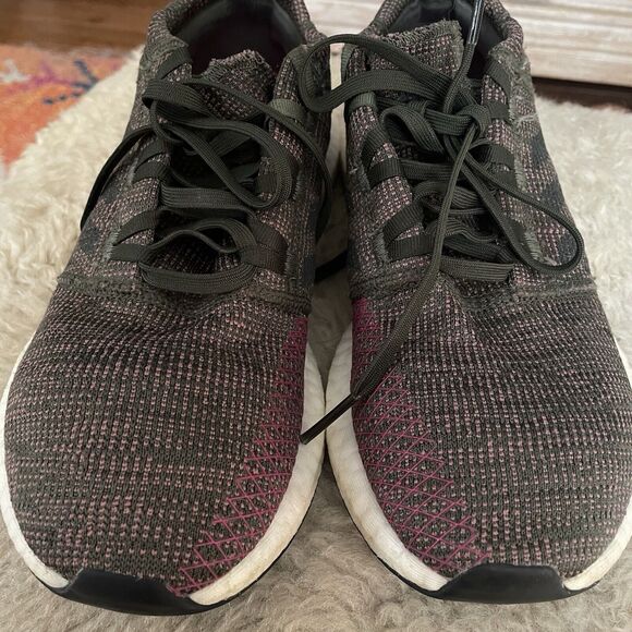 Adidas Pure Boost Go Women's Sz 8 Boost Running Shoe Night Cargo Green Maroon - Picture 7 of 14